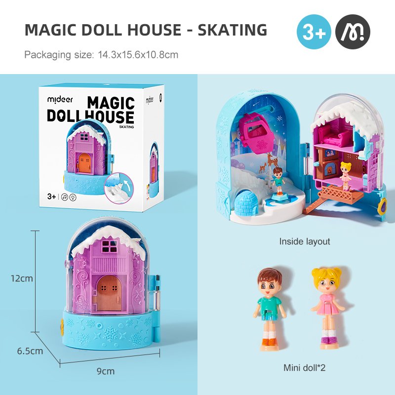 Đồ Chơi Ngôi Nhà Búp Bê Mini Có Đèn và Âm Thanh - Mideer Magic Doll House