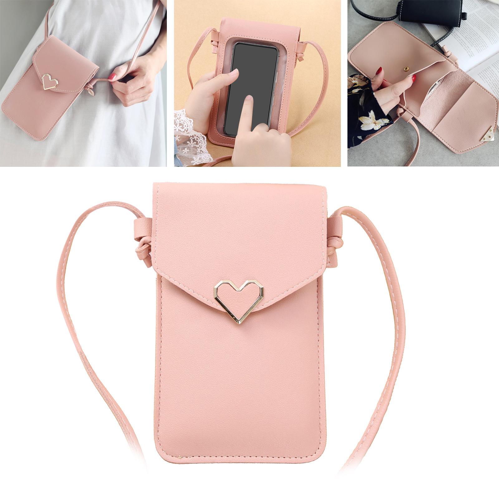 Transparent touch screen handbags card holder black