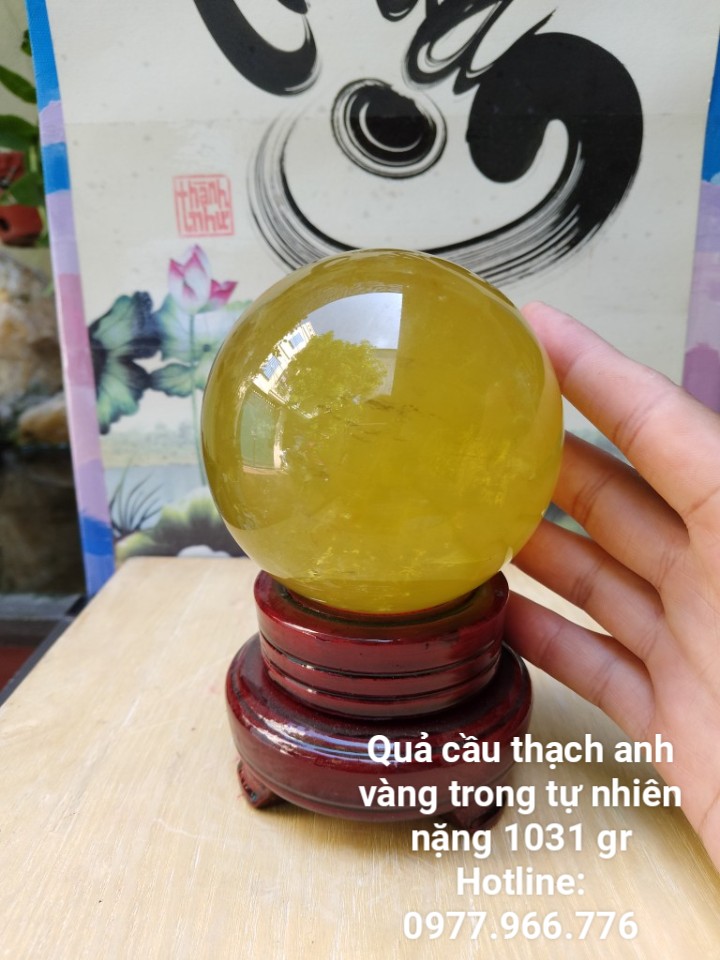 Quả Cầu Thạch Anh Vàng Chanh - Hợp Mệnh Kim, Thổ