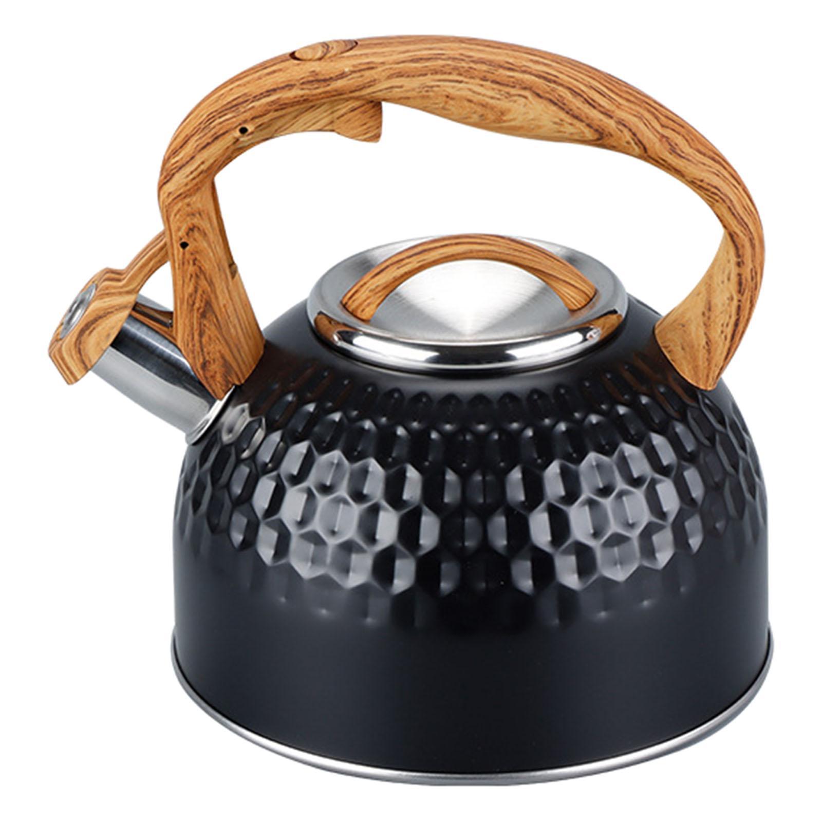 2500ml Black Stainless Steel Tea Pot Whistling Kettle for Electric Cooktop