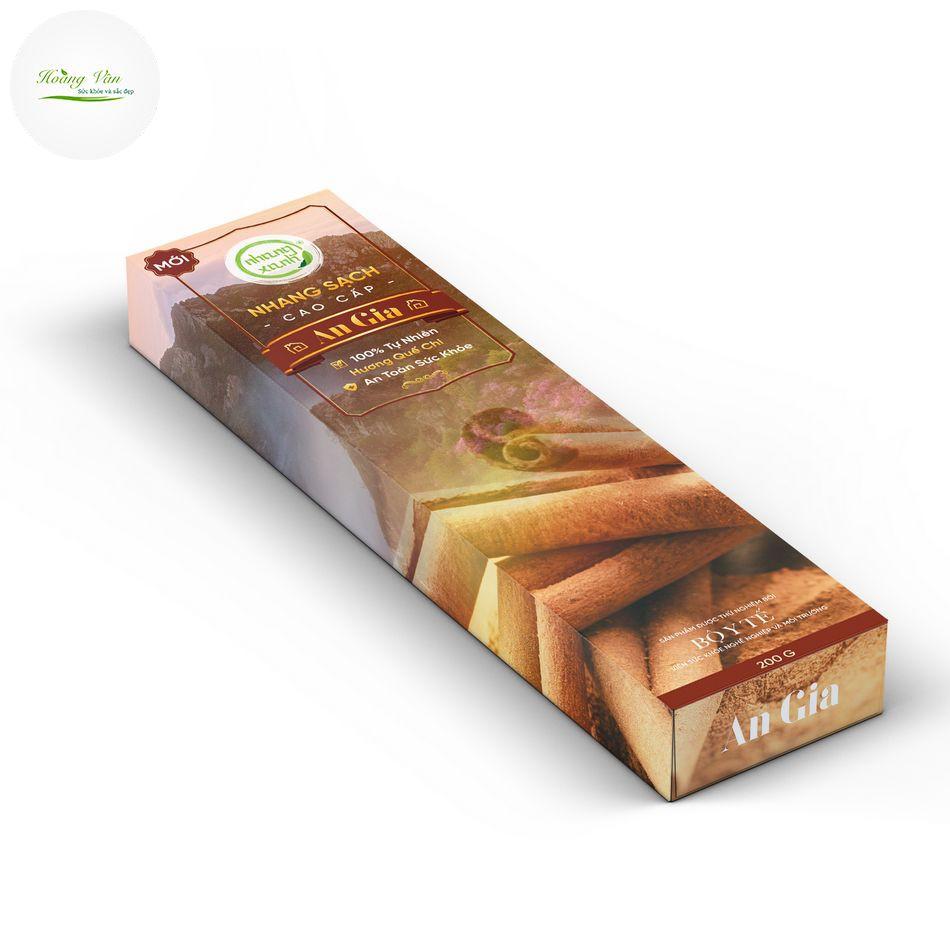 Nhang Xanh An Gia - Hương Quế cao 3 tấc - Hộp 200g
