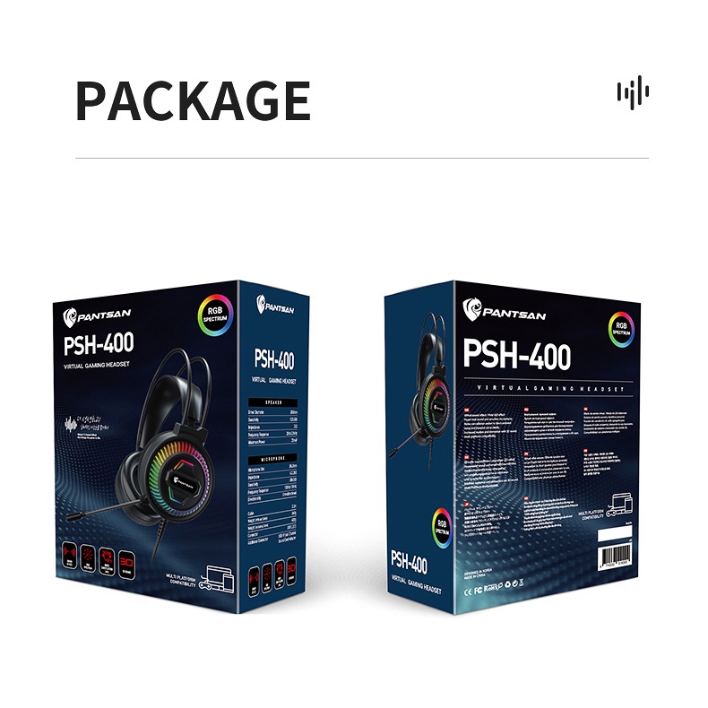 Tai Nghe PSH400 Led RGB Gaming Headset jack USB tiện lợi cho máy tính laptop hàng nhập khẩu