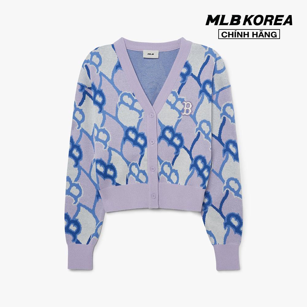 MLB - Áo khoác cardigan nữ dáng croptop Argyle Monogram 3FKCM0331