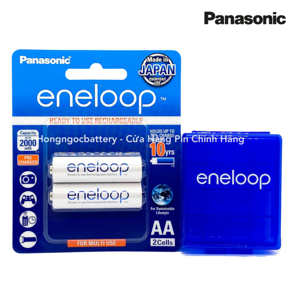 Pin Sạc AA Eneloop 2000 mah Made In Japan BK3MCCE/2B Chính Hãng ( Panasonic Phân Phối Trực TIếp Tại Việt Nam )