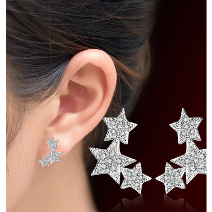 Bông tai kẹp ngôi sao nạm đá zircon BHBT407