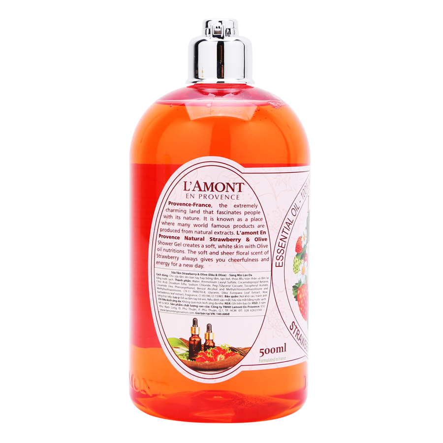 Sữa Tắm L'amont En Provence Strawberry Shower Gel - Hương Dâu 500ml