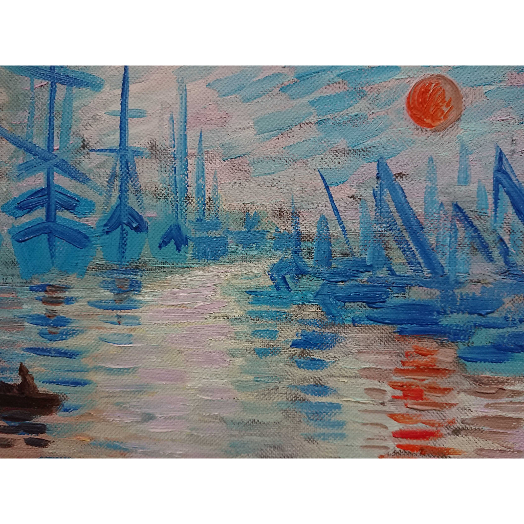 Tranh Sơn Dầu Vẽ Tay 30x40cm - Mặt Trời Mọc (Monet)