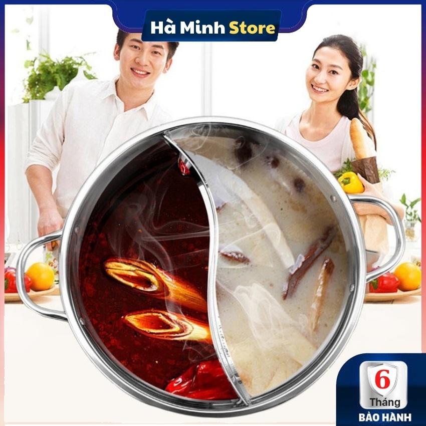 Nồi Lẩu 2 Ngăn Inox Size 30, Đa Năng Sử Dụng Được Với Tất Cả Các Loại Bếp