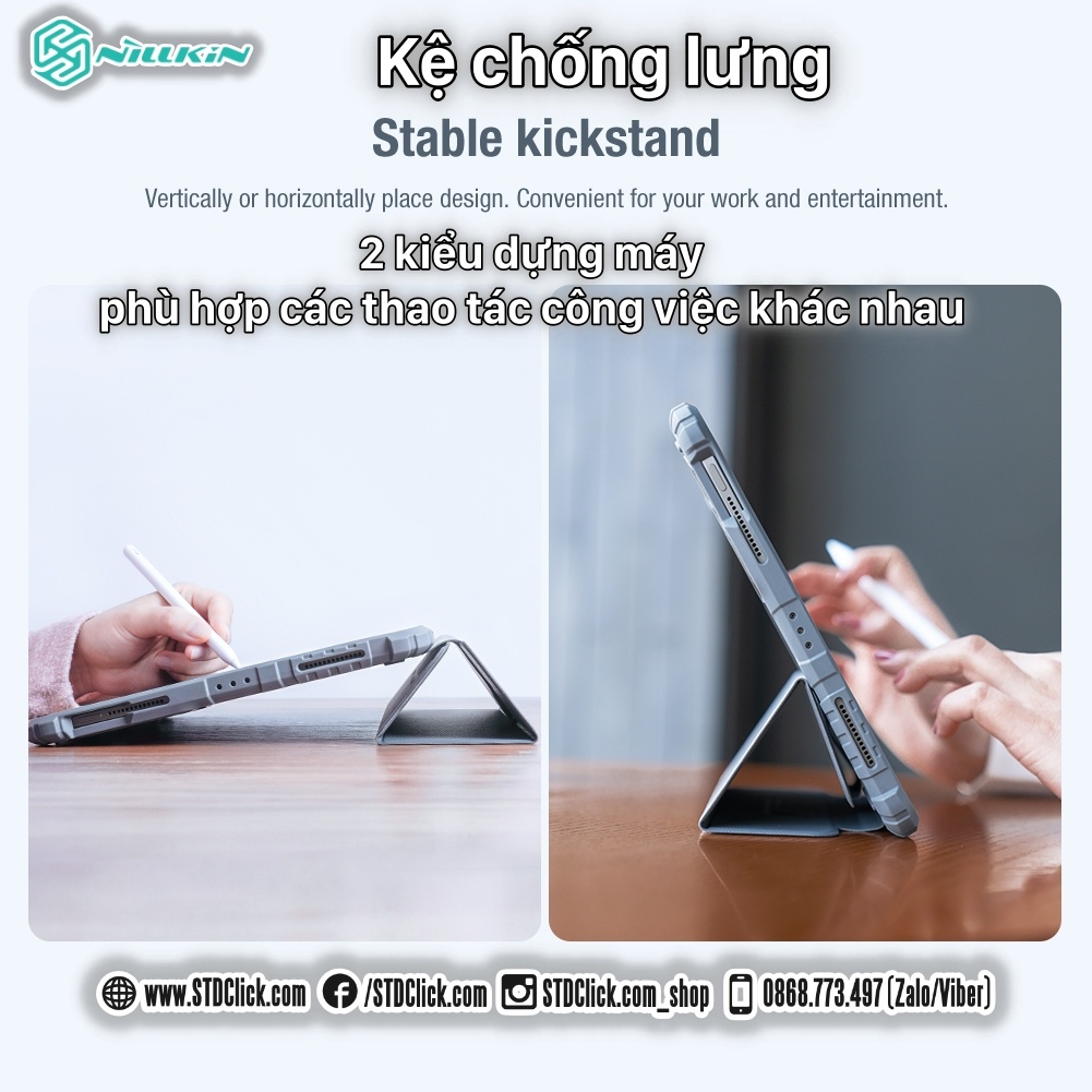 BAO DA DÀNH CHO IPAD 2022 - GEN 10 - 10.9 2022 NILLKIN BUMPER PRO CAMSHIELD BẢO VỆ CAMERA