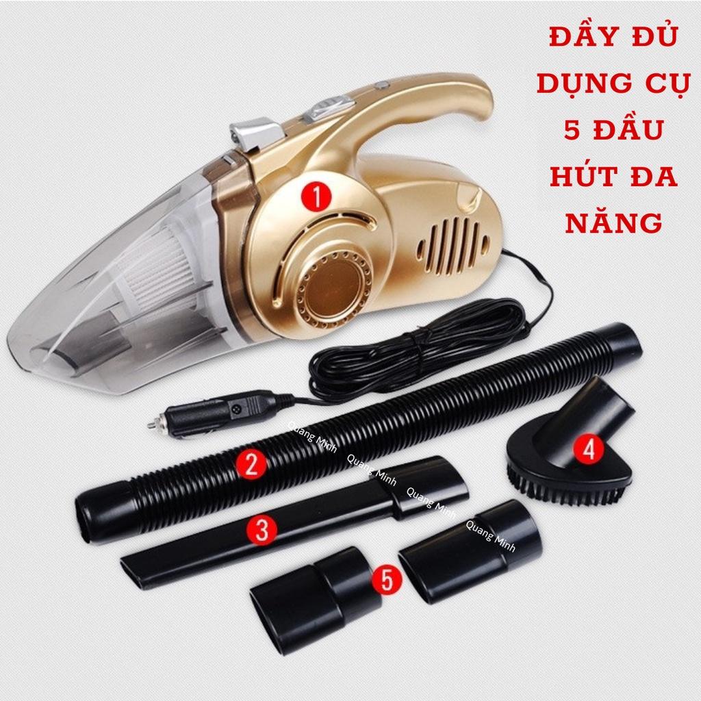 [Máy Hút Bụi Ô Tô Xe Hơi] Mini Cầm Tay Đa Năng  4 trong 1 Kiêm Bơm Lốp Xe Đèn Pin  Và Đo Áp Suất Xe Cắm Tẩu ô tô VTM