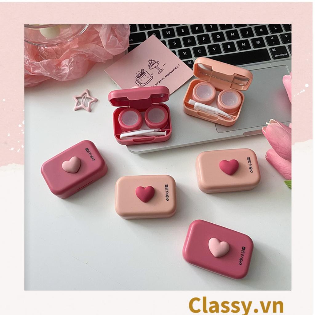 Hộp đựng kính áp tròng Classy , đựng lens màu đỏ, có gương soi PK1172