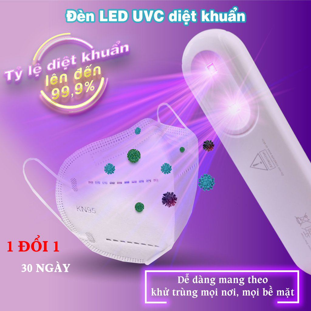 Đèn tia cực tím khử trùng, diệt khuẩn UVC cầm tay tiện dụng đạt chuẩn CE, FCC, ROHS