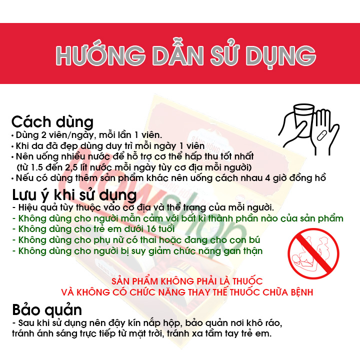 Viên uống giảm sạm nám tàn nhang Sáng Hồng Da CoCo tinh chất sâm tố nữ giúp đẹp da ngăn ngừa lão hóa