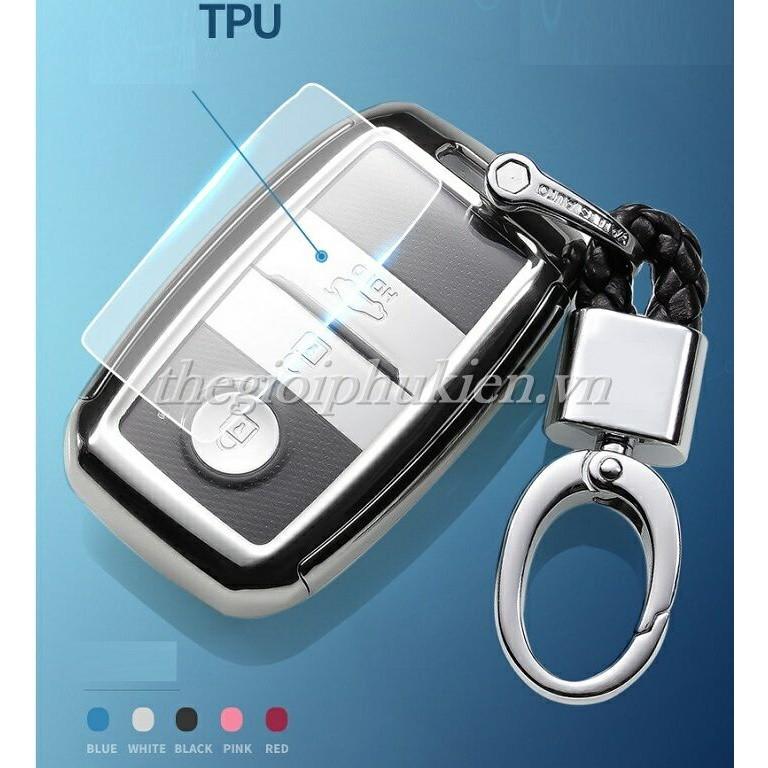 Ốp, bọc chìa khóa silicon màu tráng gương bảo vệ chìa khóa cho xe KIA Cerato, K3, Sedona,…kèm móc đeo INOX