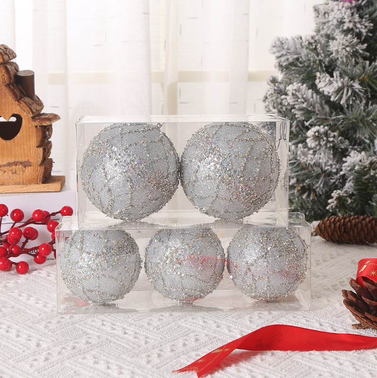 Set Mẫu E69 Quả Châu Xốp Lưới Sang Trọng Trang Trí Cây Thông Giáng Sinh E69 8cm, 10cm
