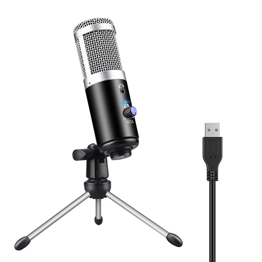 2x USB Condenser Microphone For PC Laptop Desktop Computer Studio Recording