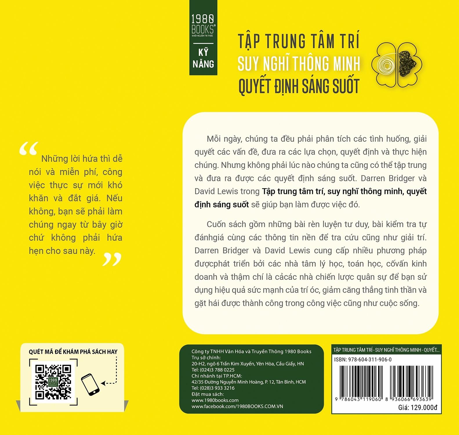 Tập Trung Tâm Trí, Suy Nghĩ Thông Minh, Quyết Định Sáng Suốt