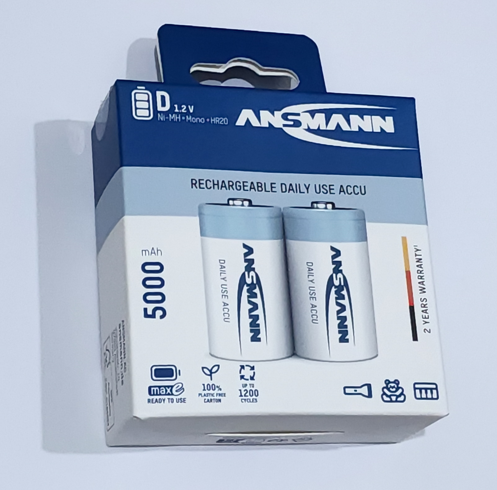 Pin đại sạc ANSMANN 5000 (Mono D) vỉ 2 viên - Hàng Nhập Khẩu