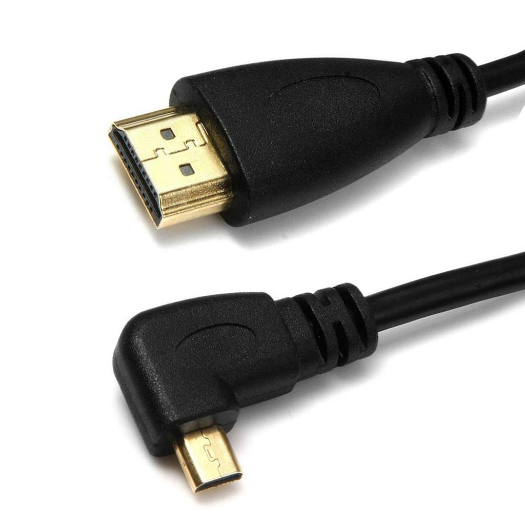 90 Degree Left Angle Micro HDMI Male to HDMI Male Data Cable Extension Cord