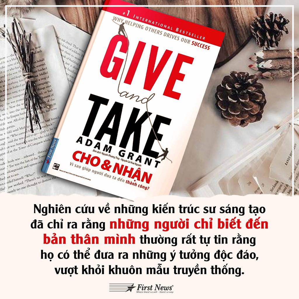 Sách - Combo Tác Giả Adam Grant (Tư duy ngược dịch chuyển thế giới + Cho và Nhận ) - FirstNews