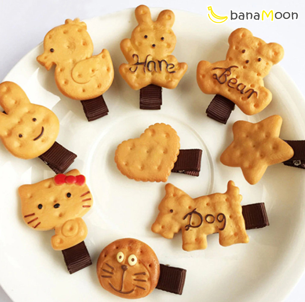 Kẹp tóc mái họa tiết cookie đáng yêu