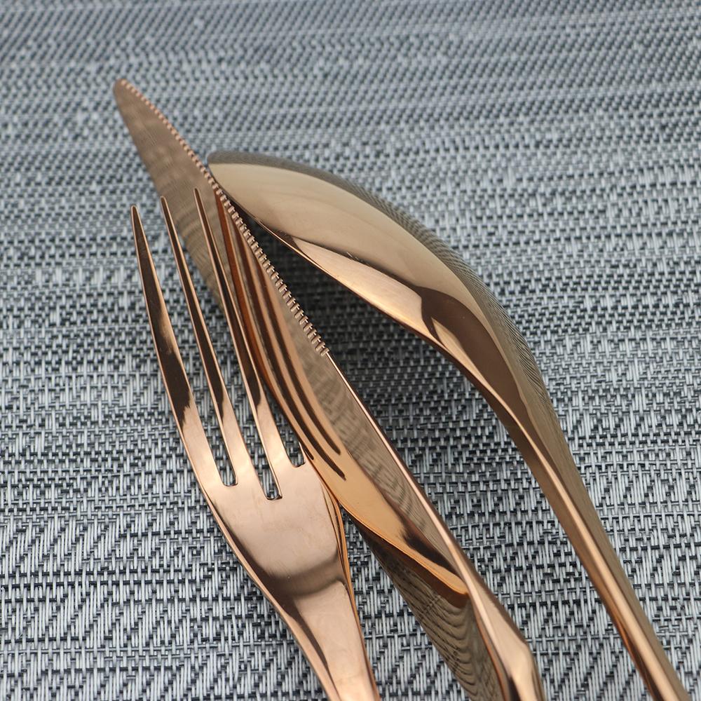 4 Cái/bộ Hoa Hồng Chén Ăn Bộ Bộ Dao Kéo Hợp Kim Inox Ăn Tối Bộ Dao Muỗng Nĩa Muỗng Trà Bộ Đồ Ăn Nhà Bếp Kiềng Bạc Bộ