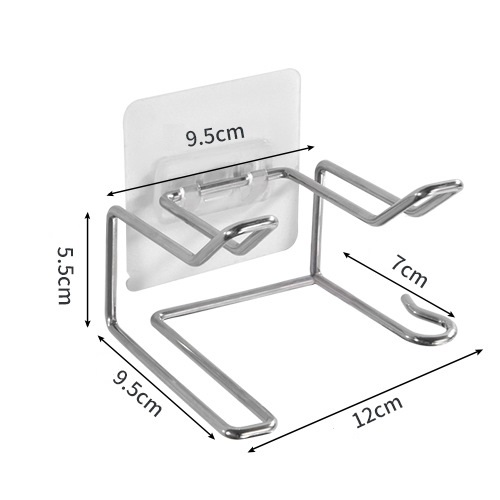 Giá treo Máy sấy tóc khung Inox đế trong dán tường nhà tắm tiện lợi