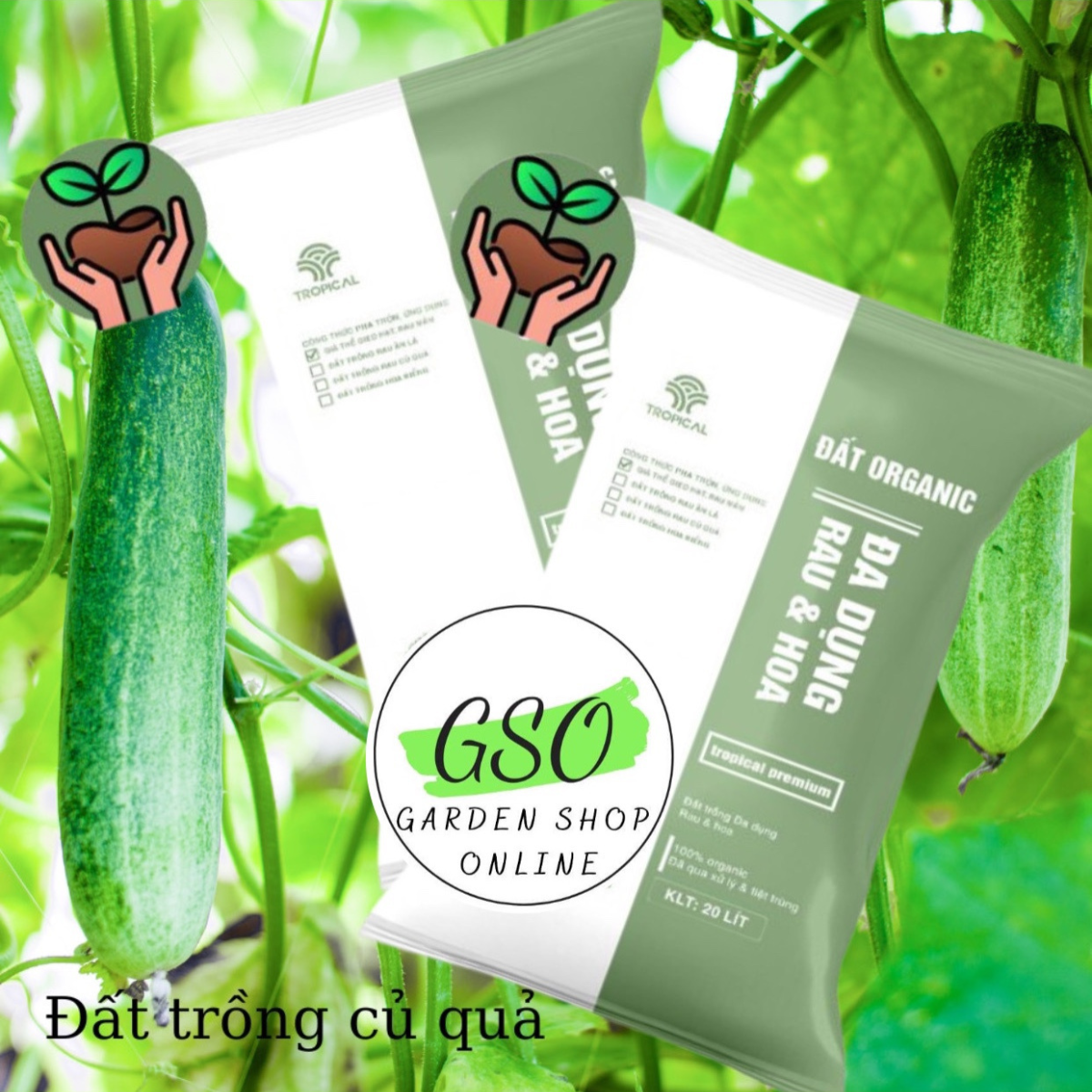 Đất trồng rau ăn củ quả, thân leo Tropical Premium