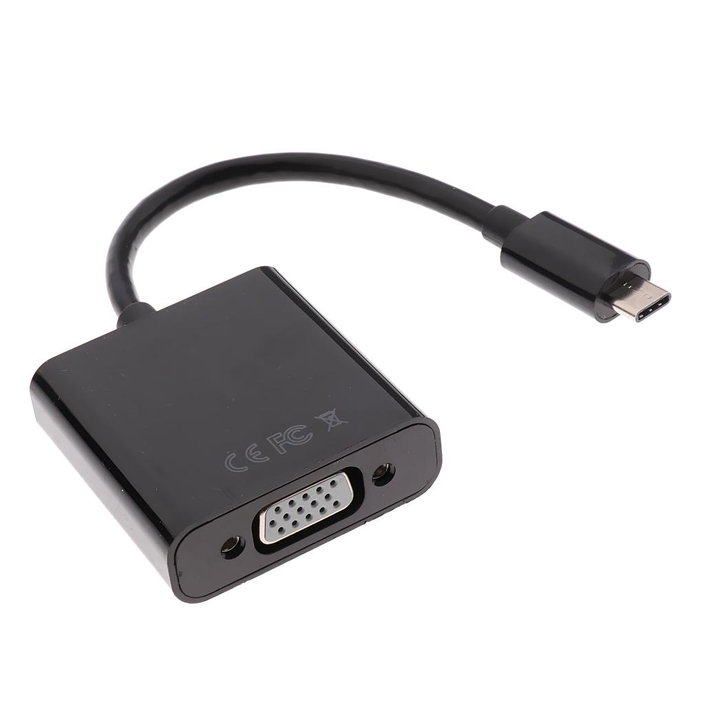 USB 3.1Type C to VGA Adapter Converter Notebook Laptop For Macbook 12'' Galaxy S8