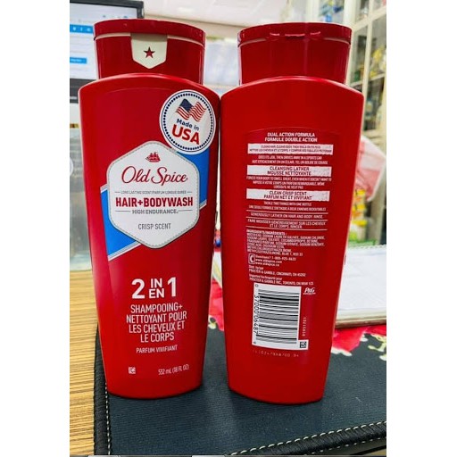 Sữa Tắm Gội Old Spice 2in1 Body Wash 2IN1 High Endurance 532ml