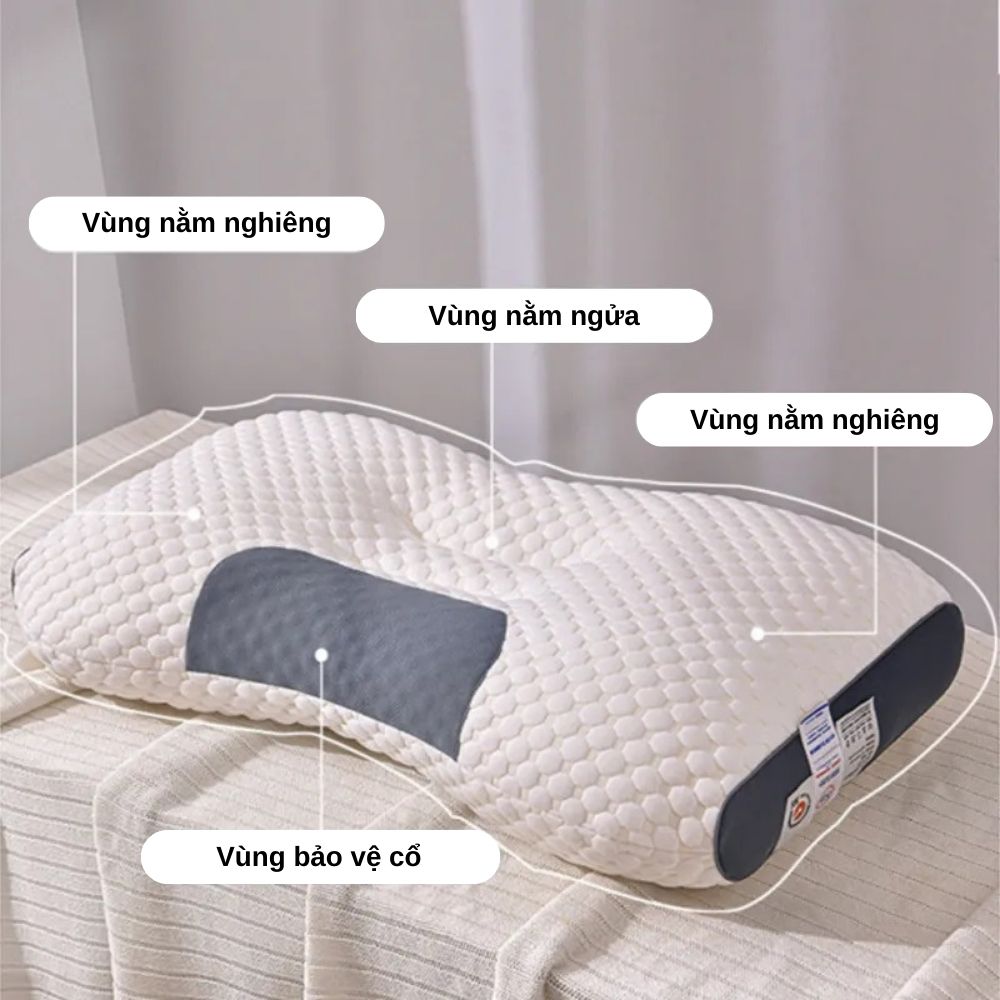 Hình ảnh 1 Gối công thái học A giảm đau mỏi vai gáy 45x65cm