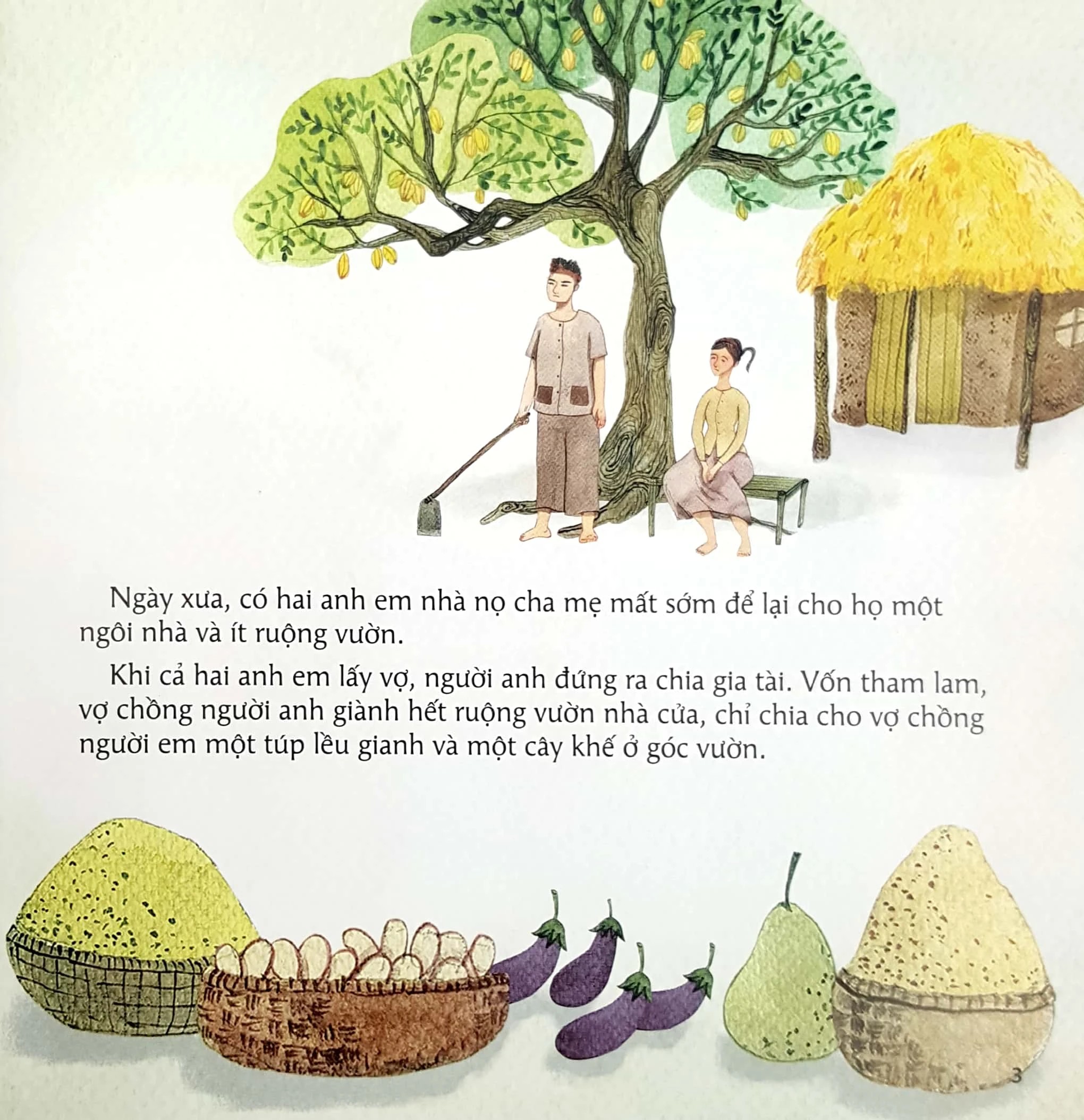 Cổ tích Việt Nam cho bé: Sự tích Cây khế - Kim Đồng - Bản màu