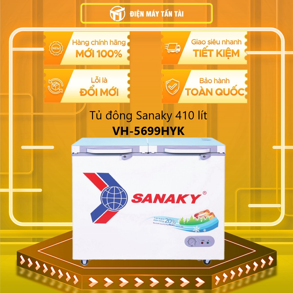 Tủ đông Sanaky 410 lít VH-5699HYK - Hàng chính hãng( Chỉ giao HCM)