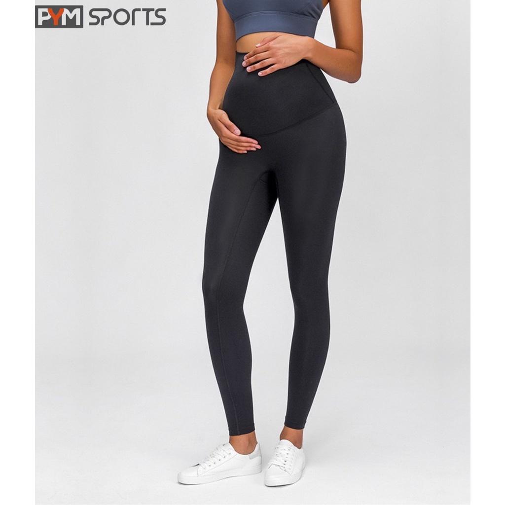 Quần legging tập Yoga - Gym cho bà bầu PYMSPORT - PYML026 co giãn 4 chiều, 3 màu xanh than, đen, hồng