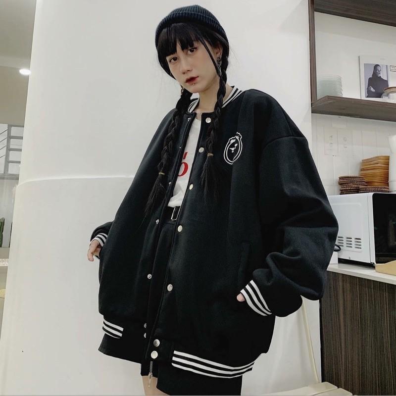 Áo khoác BOMBER F Tay dài form rộng Ulzzang ️/Nam nữ unisex ️ Jaystoree