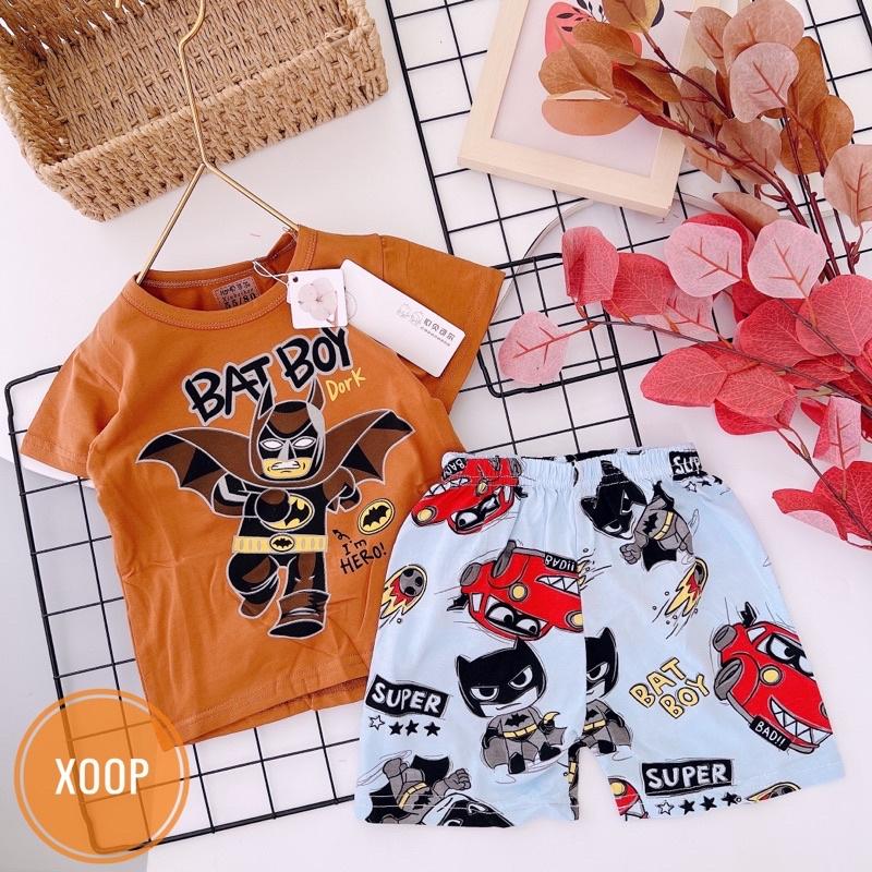 (Size Nhí 8-16kg) Bảng 3 bộ cộc tay cotton xuất hàn in hoạ tiết to cho bé (có chọn mẫu)