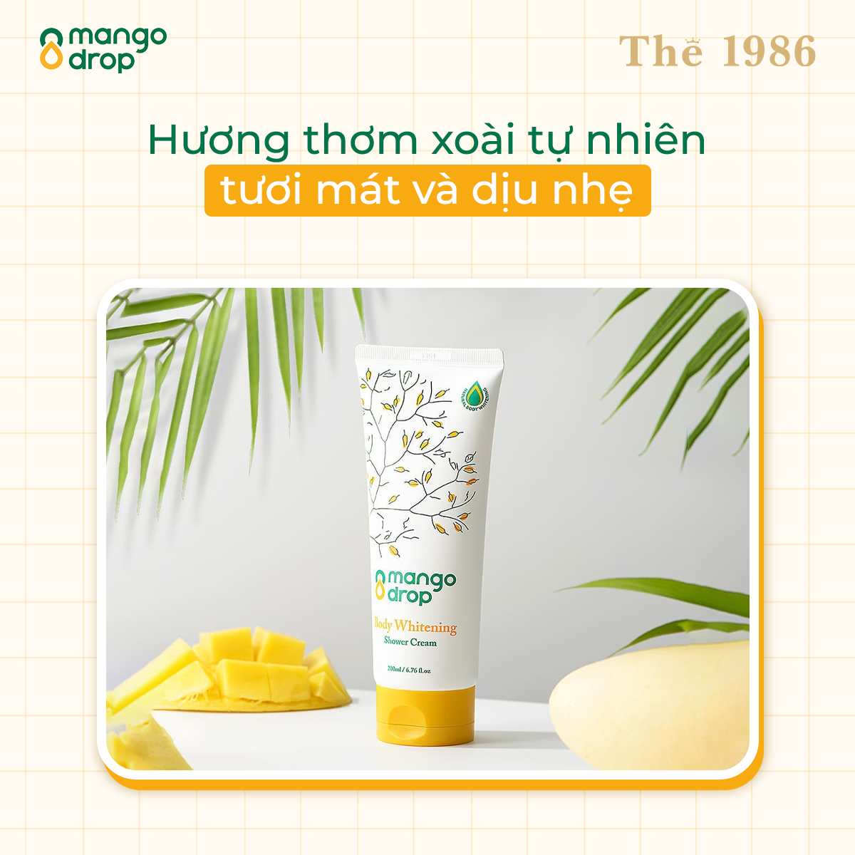 Hình ảnh Kem Tắm Trắng Mango Drop Làm Trắng Body Mangodrop Body Whitening Shower Cream 200Ml