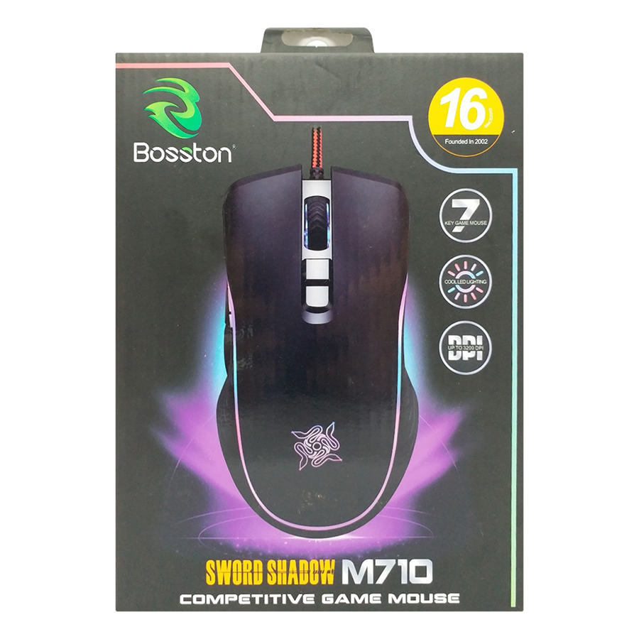 Chuột Chuyên Game 7D Bosston M710 DPI 3200 - LED RGB - Hàng Chính Hãng