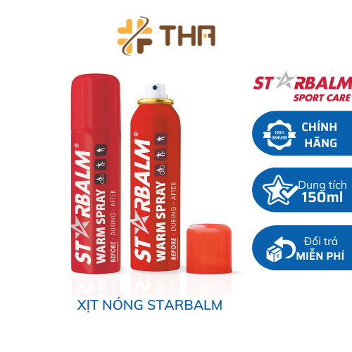 CHÍNH HÃNG -  CHAI XỊT NÓNG Starbalm 150ml - Hà Lan làm nóng cơ bắp, hạn chế chấn thương, tăng sức bền.