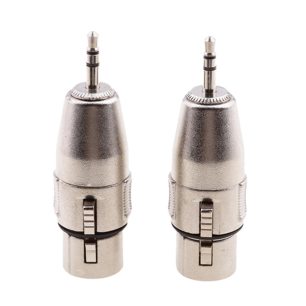 2x 3.5mm Stereo Audio Plug male to 3 PIN XLR Female Microphone Connector