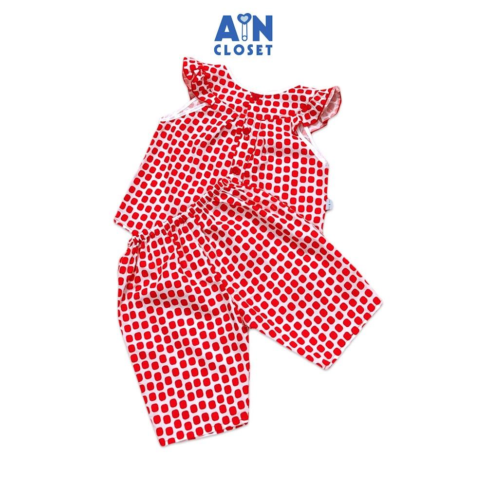 Bộ quần dài áo tay ngắn họa tiết Bi đỏ cotton - AICDBGTI6K2H - AIN Closet