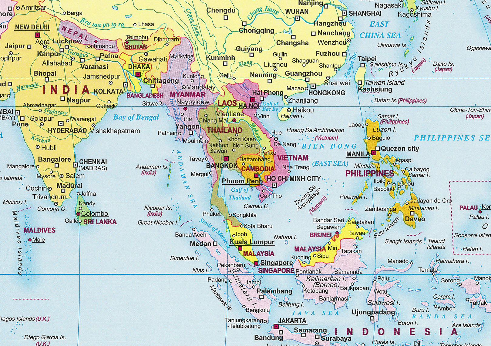 Khung Hành chính Thế giới tiếng anh khổ A0