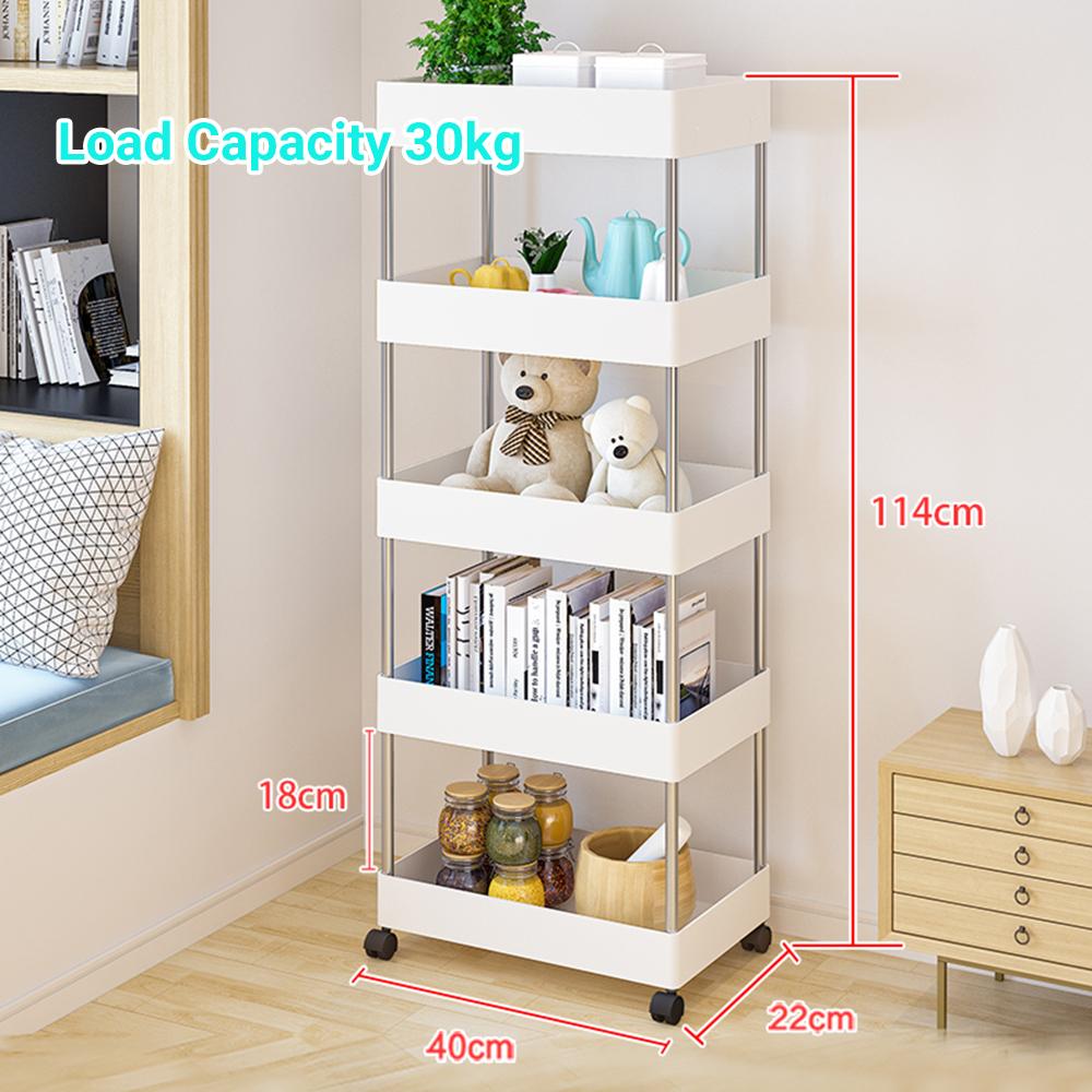 Kệ lưu trữ 5 tầng với bánh xe