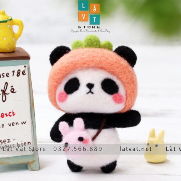  Bộ len chọc Panda điệu đà cho người bắt đầu, có hướng dẫn, quà tặng ý nghĩa - Needle felting Panda gấu trúc
