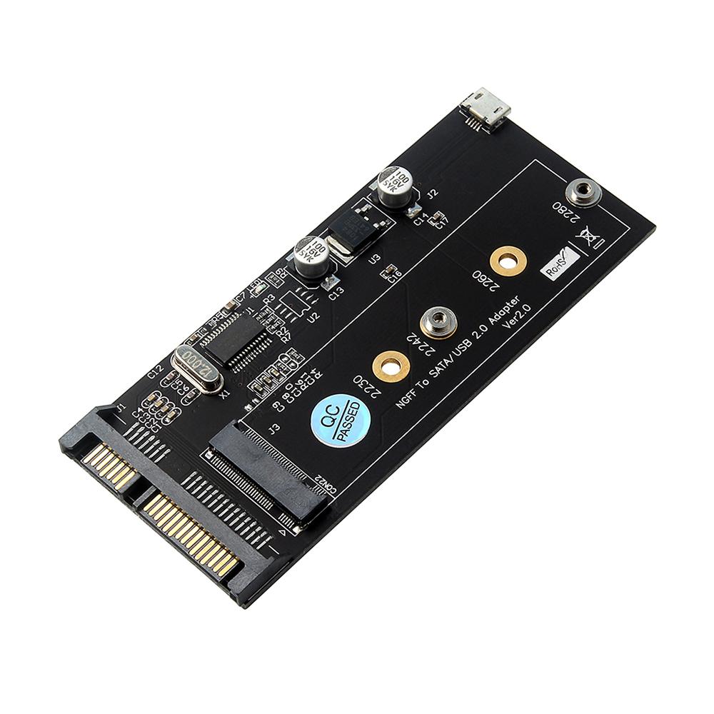 Thẻ chuyển đổi NGFF sang SATA / USB2.0 Phù hợp với 2230 2242 2260 2280 SSD với B-key / B + M-key cho SSD với cáp USB