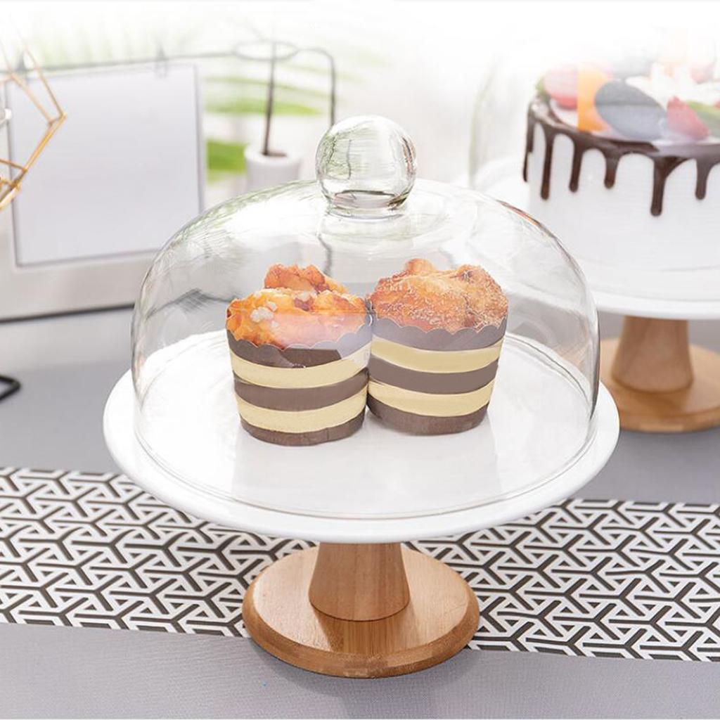Glass Cover Serving Tray Cake Stand Plate for Birthday Party Muffin Appetizer Bread Fruit Decor