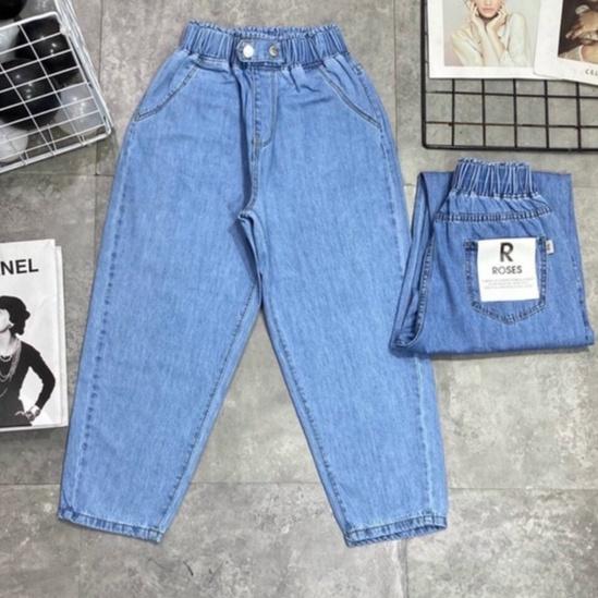 Quần jeans bò giấy thoáng mát dễ chịu dáng baggy có size đại