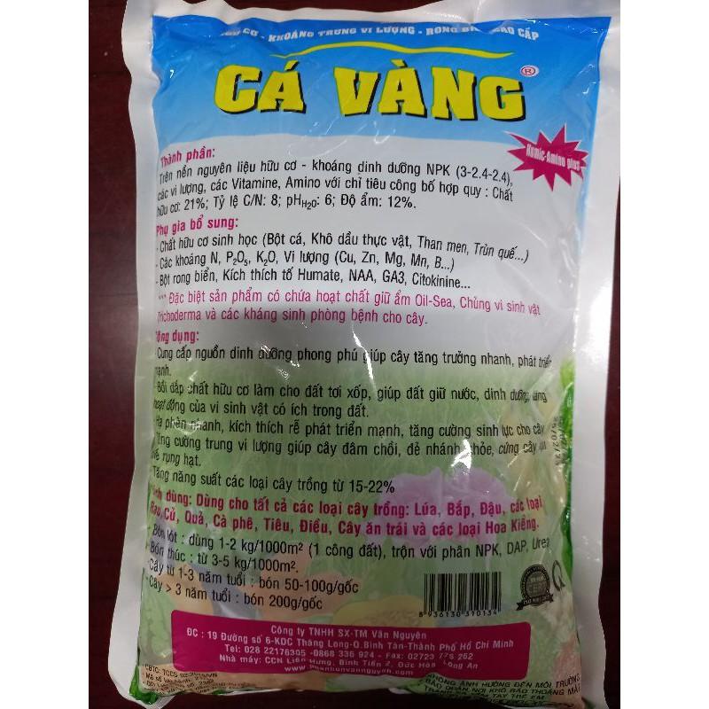 Phân bón hữu cơ rong biển cá vàng túi 1kg - chuyên dùng cho Rau Hoa Cây Cảnh