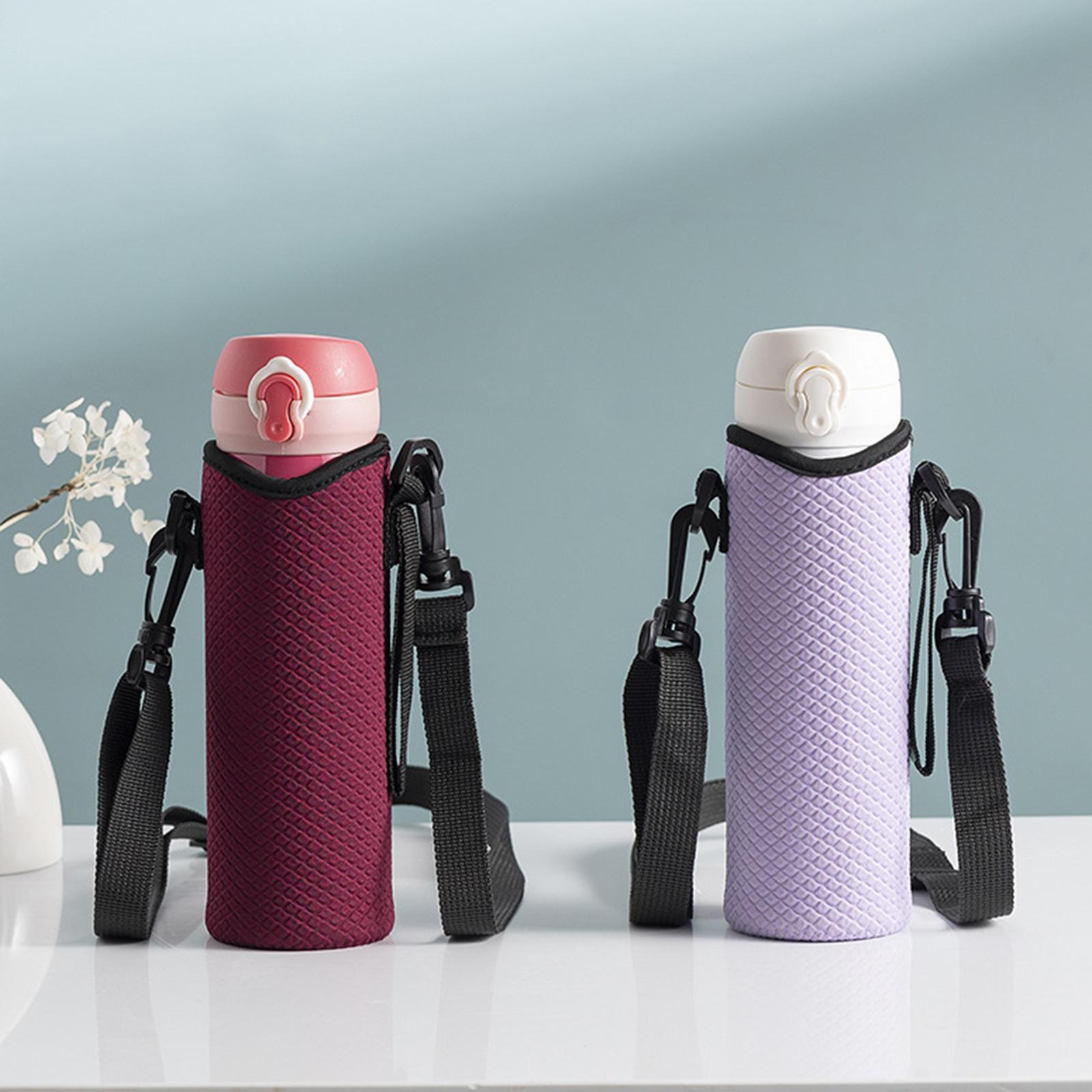 Detachable Water Bottle Carrier Drink Bottle Carrying Bag Adjustable Shoulder Strap Insulated Kettle Pouch for Outdoor Activities, Fishing