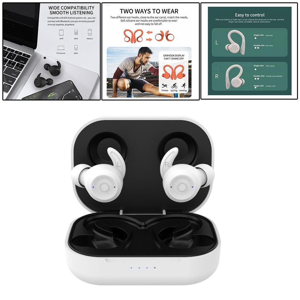 Bluetooth 5.0 Headset Wireless Ear Hook Headphones Handsfree for Sports